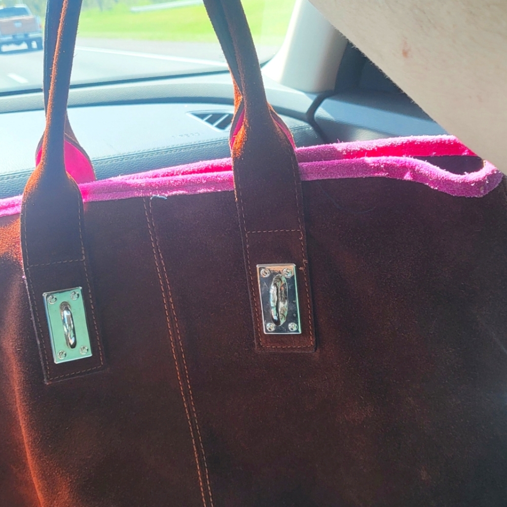 Pulicati Italian Suede and Leather Shoulder Bag
